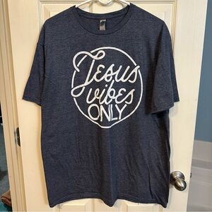 Gildan Softstyle Christian t-shirt in Heathered navy, size XL